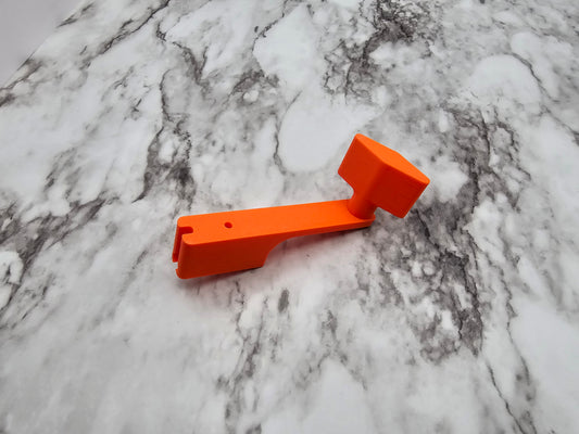 Image of an orange tip-up winder