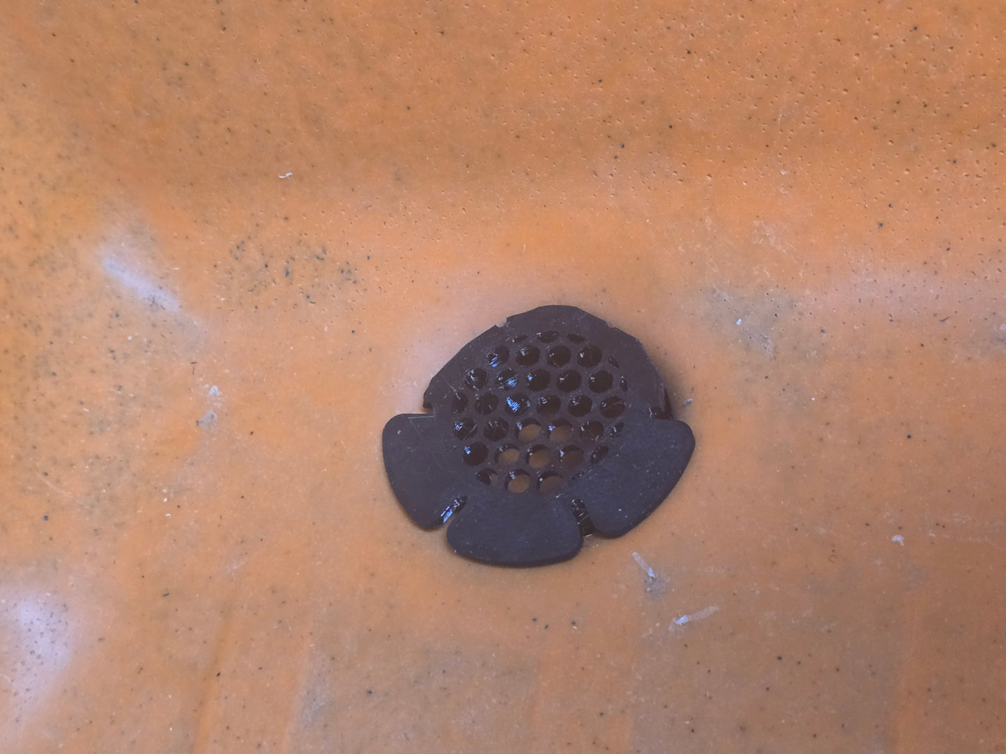 Strainer with some petals cut off.