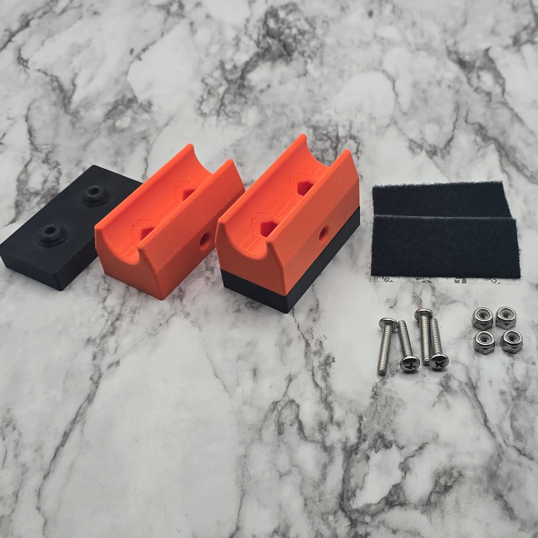 spacer, riser, screws, nuts, Velcro