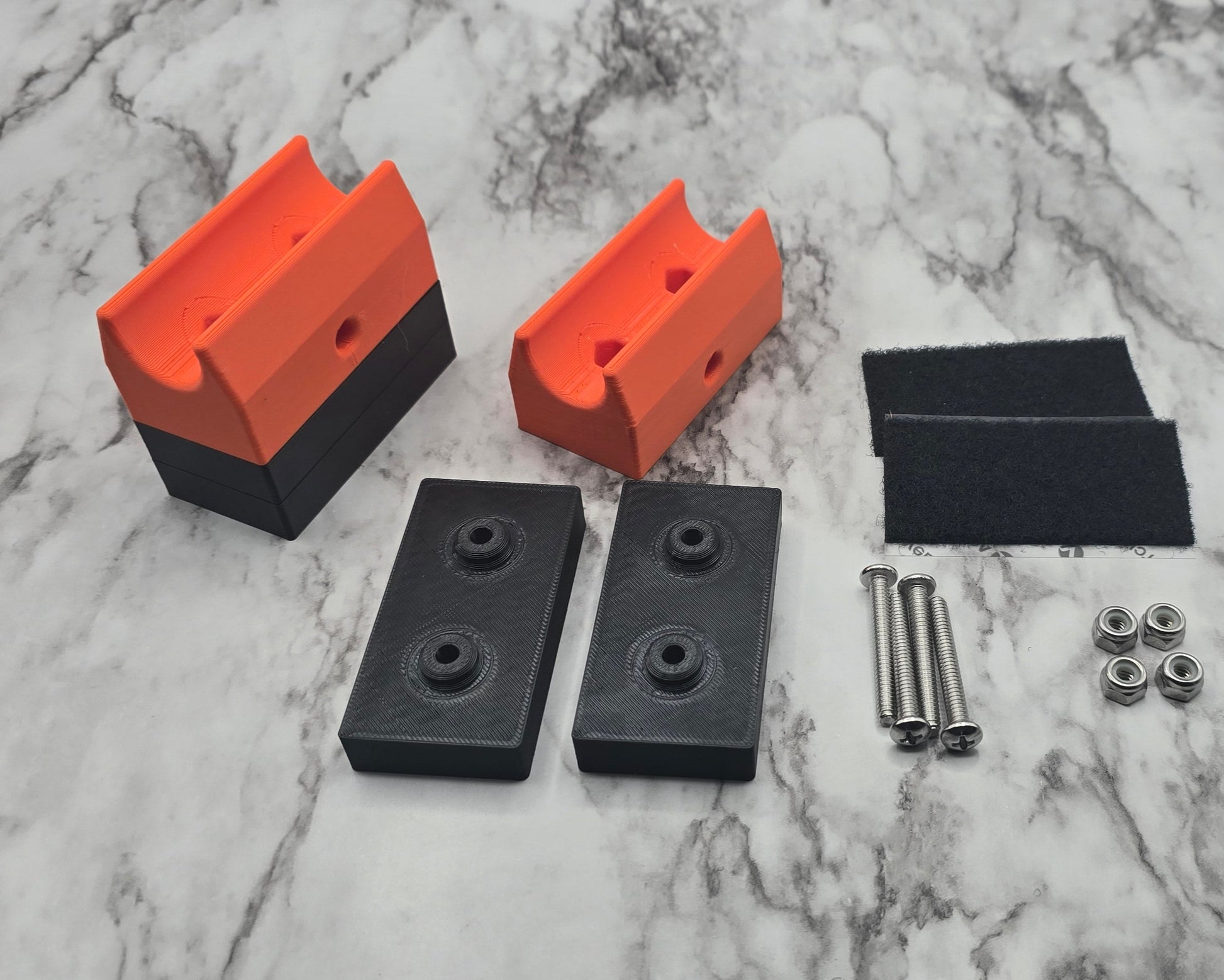 spacer, riser, screws, nuts, Velcro