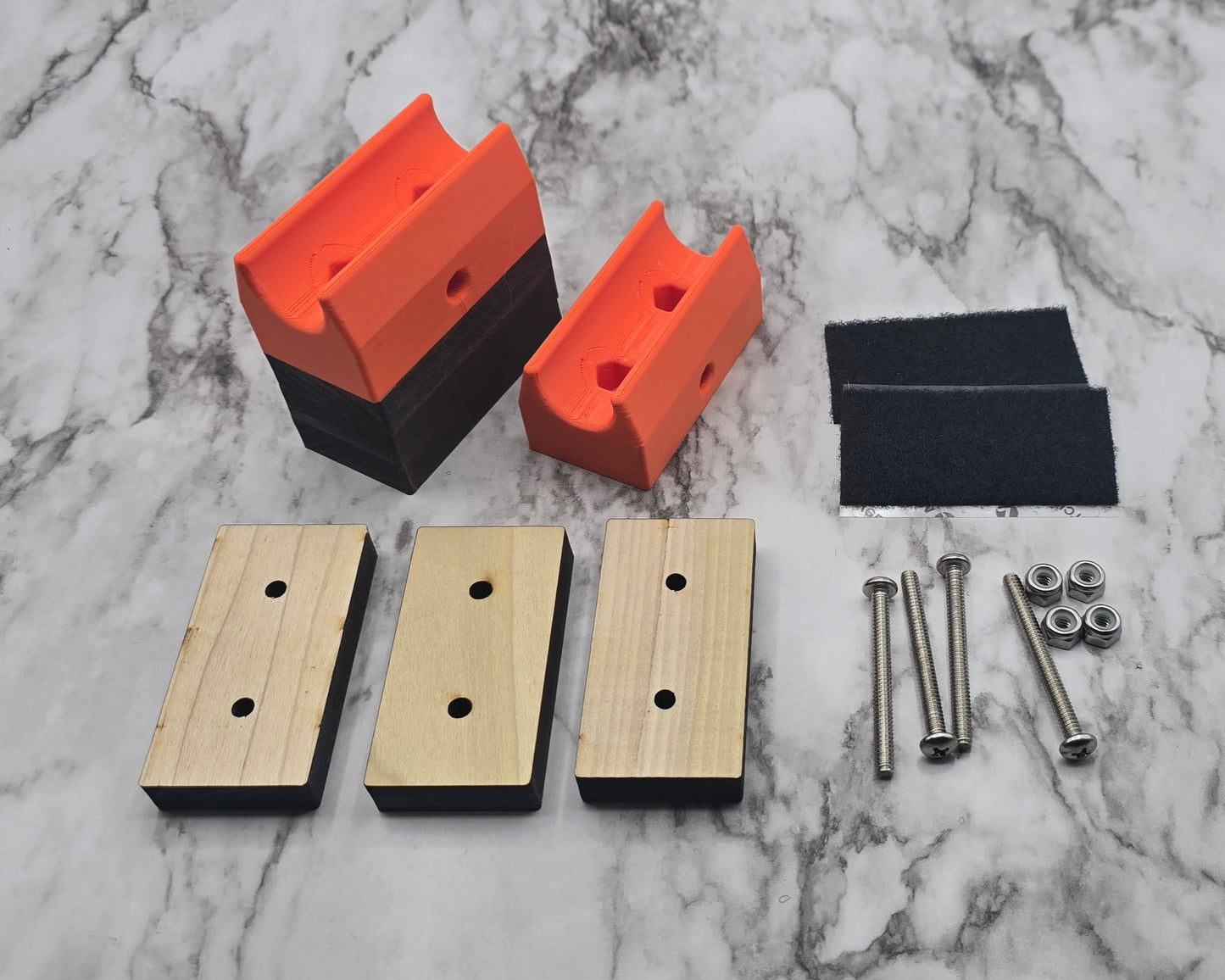 spacer, riser, screws, nuts, Velcro