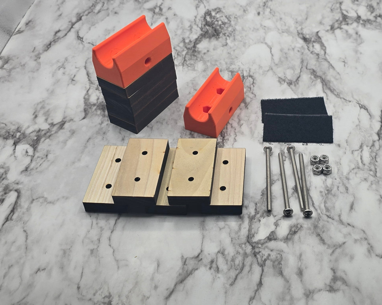 spacer, riser, screws, nuts, Velcro