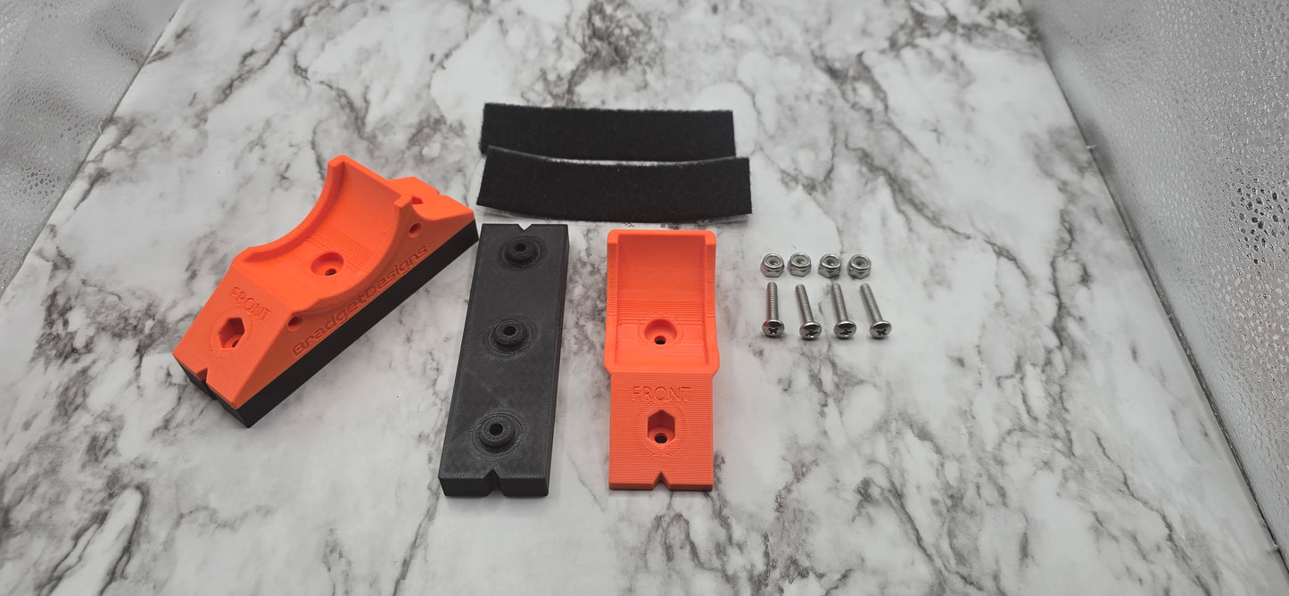 riser, spacer, bolts, nuts, velcro