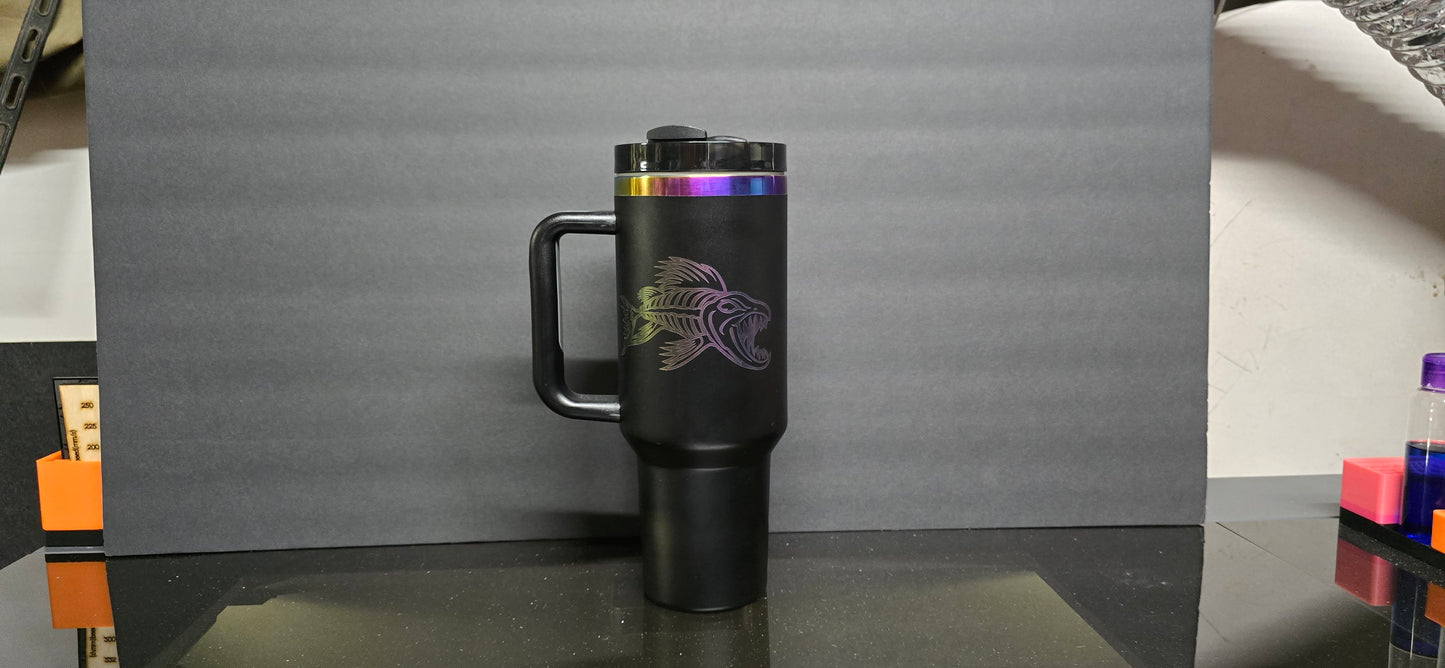 Blemished - Bradget Designs Fish Logo 40oz Black Iridescent Tumbler