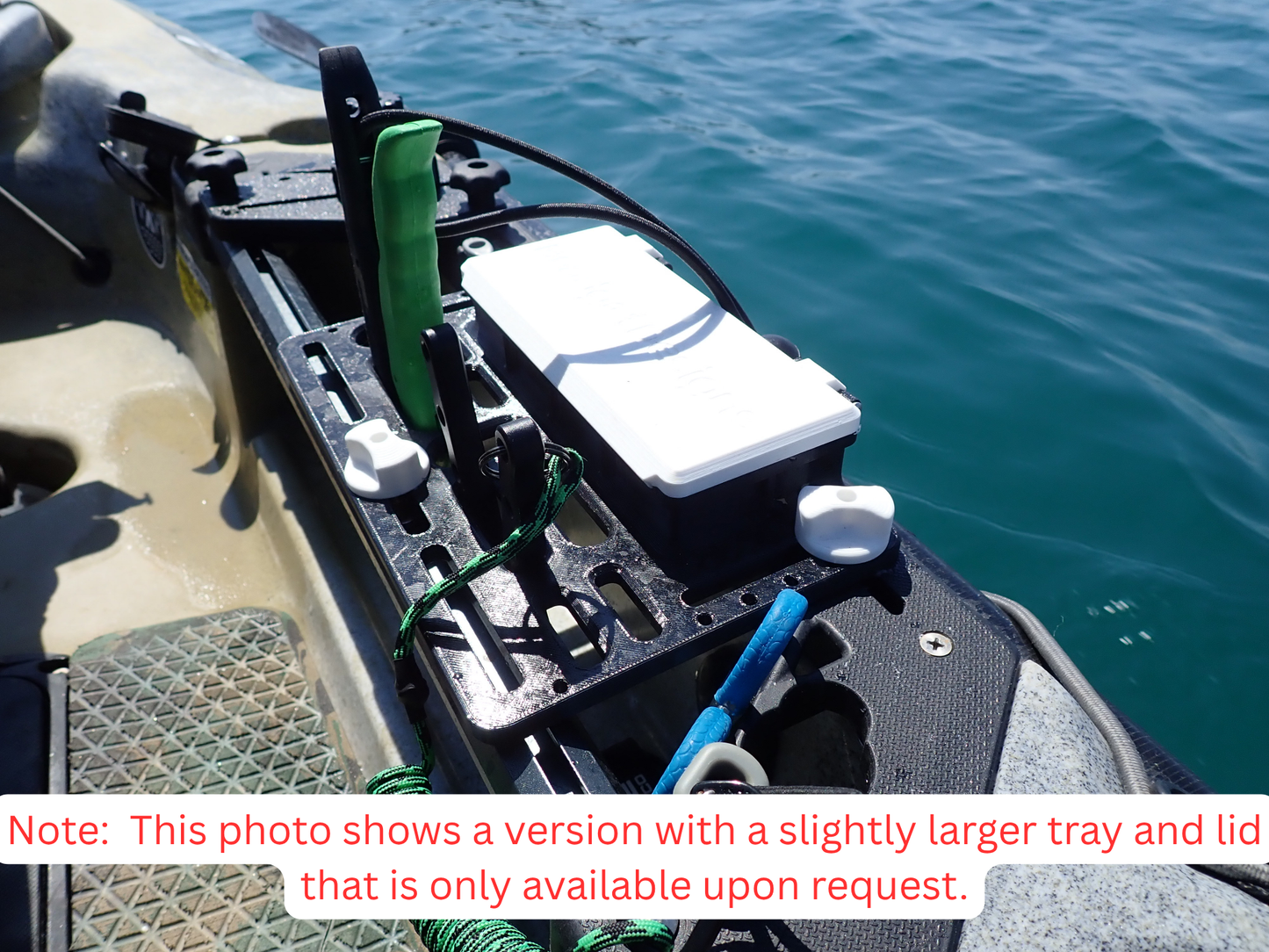 Clearance - Hobie Outback Rail Mount Tool & Tackle Holder with Lid Blue Base