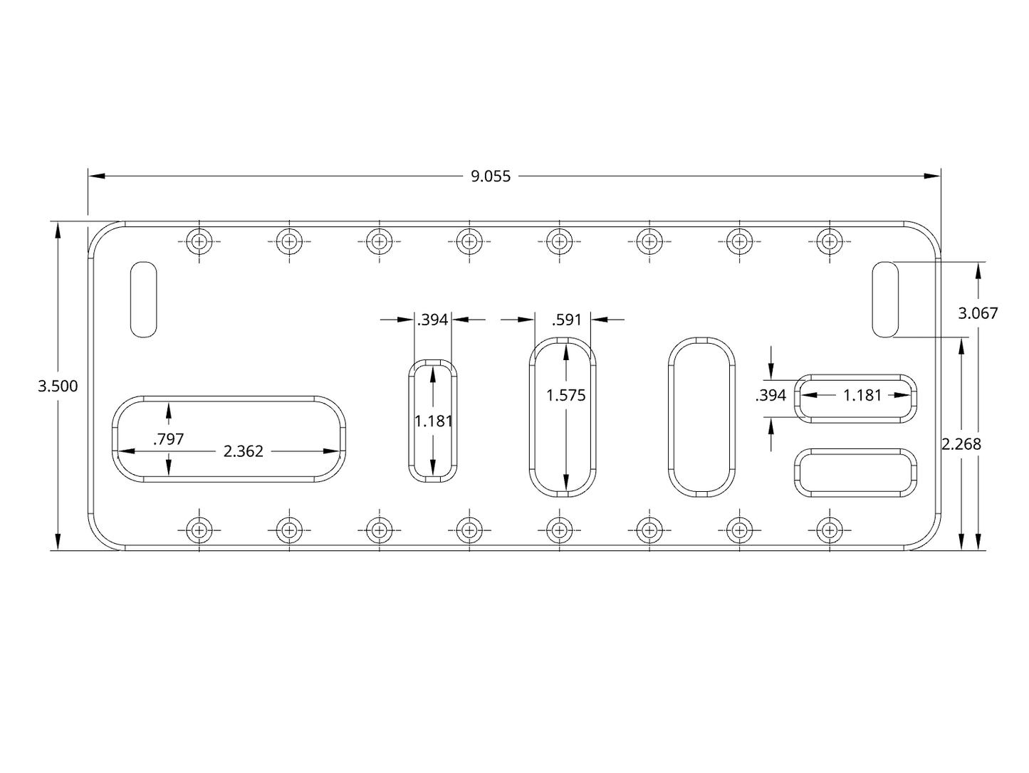 Dimensional drawing of the tool holder