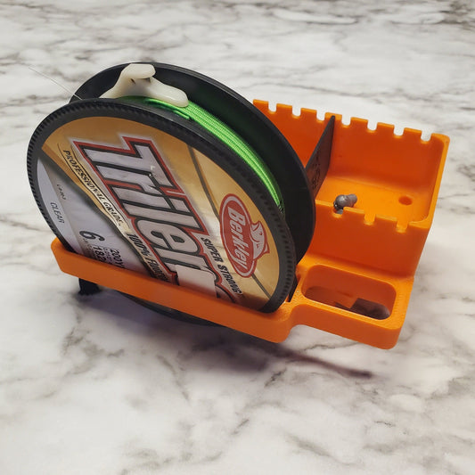 Image of the small spool holder holding a spool of fishing line
