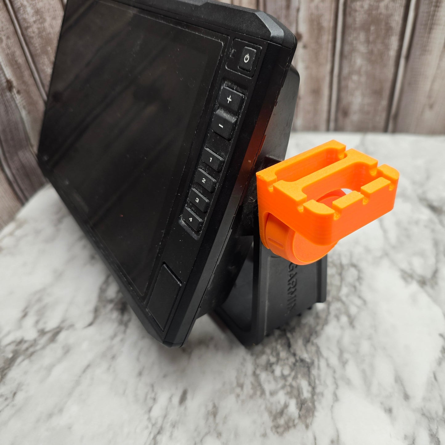 Photo of the chartplotter tool hoder side view