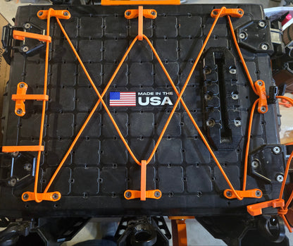 Padeyes with clips and bungee installed on BlackPak