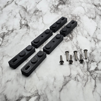 black spacers and screws
