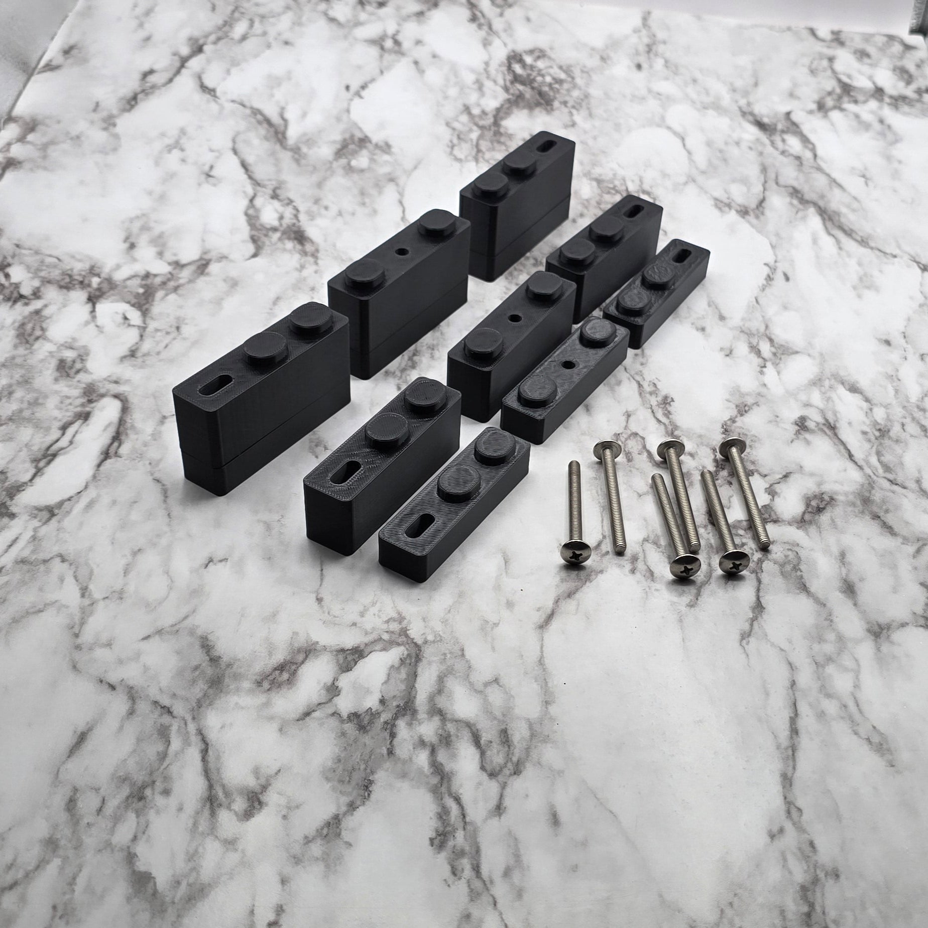 black spacers and screws