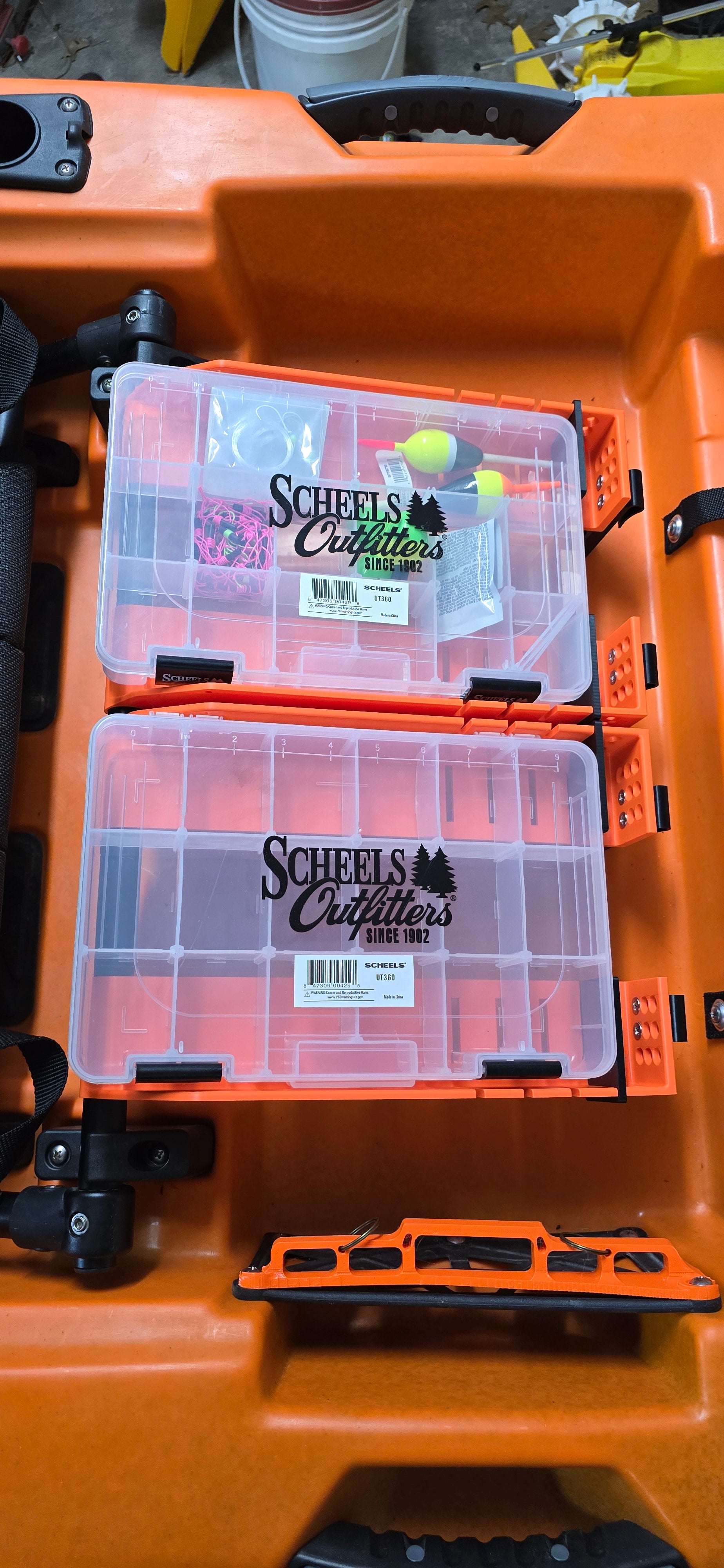 Old Town Sportsman (Paddle) Under Seat Tackle Box Trays Double Kit - Two 3700 Boxes / Orange Old Town Sportsman (Paddle) Under Seat Tackle Box Trays Double Kit - Two 3700 Boxes / Orange
