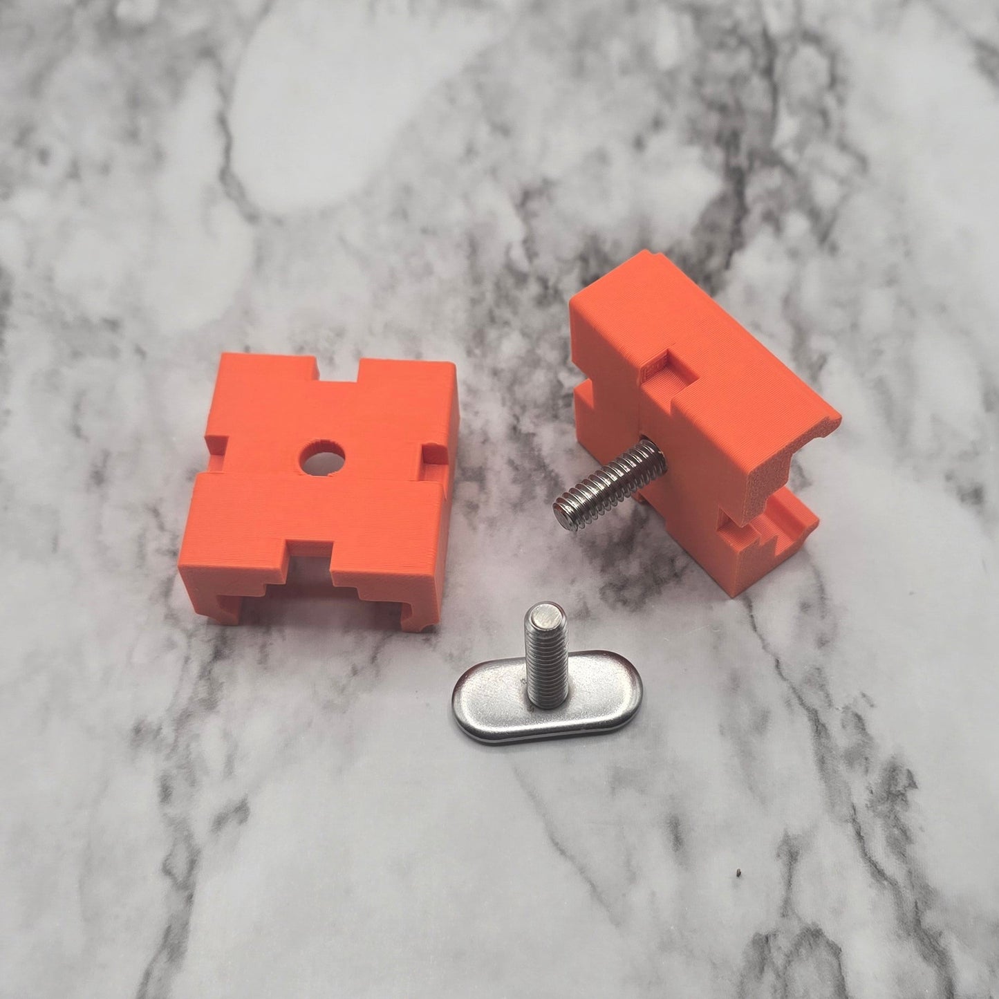 Orange seat rail mounts w t-bolts