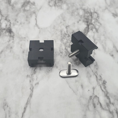 Black seat rail mounts w/ t-bolts