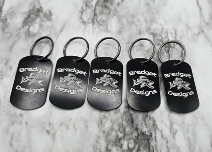 five black split rigs with bradget designs logo