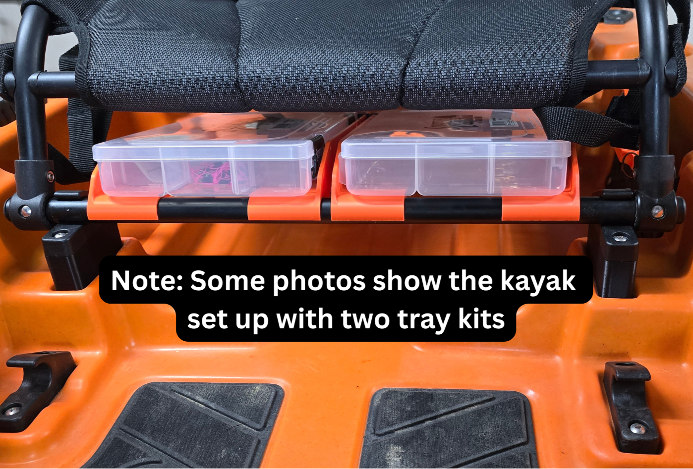 Under seat trays with two tackle boxes
