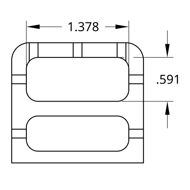 Dimensional drawing of the main opening of the tool holder