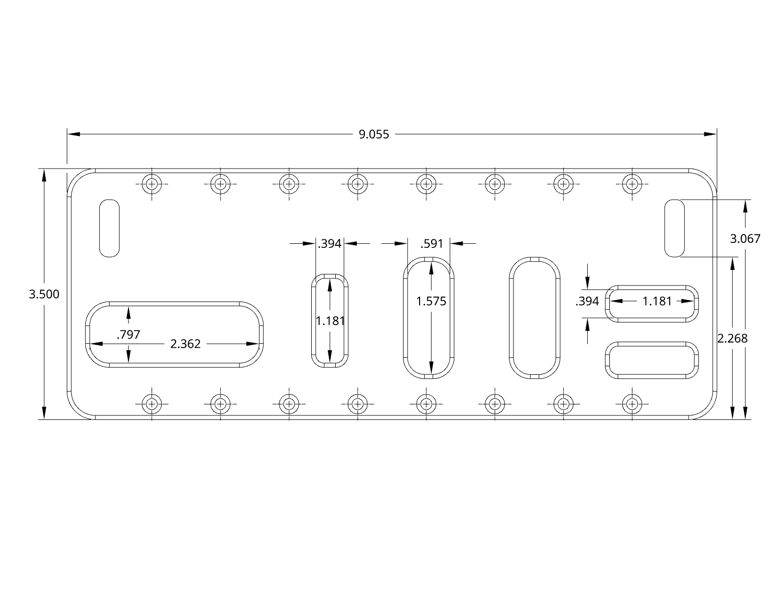 Dimensional drawing of the tool holder