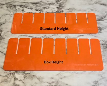 Comparison of standard and box height dividers for the shortstak