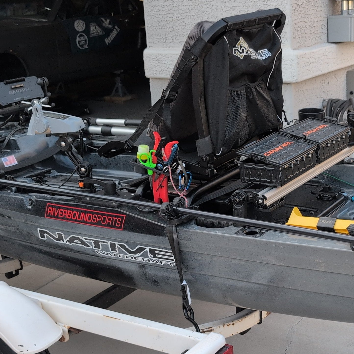 Photo of tool holder on kayak