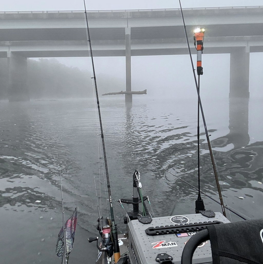 Adapter in use on the back of a kayak