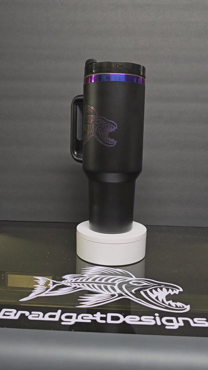 Blemished - Bradget Designs Fish Logo 40oz Black Iridescent Tumbler