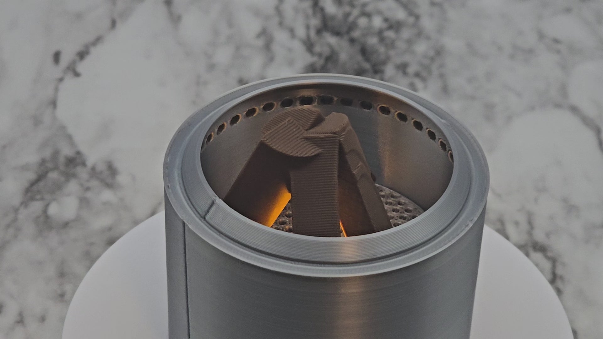 Video of fire pit with logo