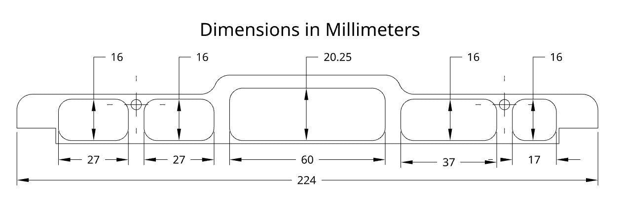Dimensional drawing in millimeters